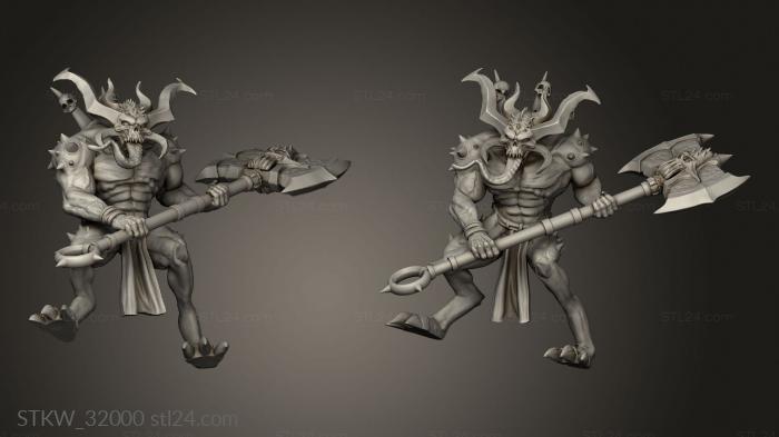 Military figurines (Fantasy Daemon warrior Champion champ, STKW_32000) 3D models for cnc