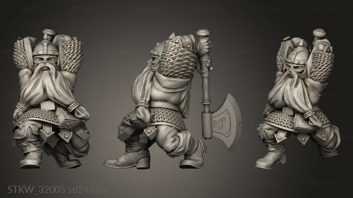 Military figurines (Fantasy Dwarf, STKW_32005) 3D models for cnc