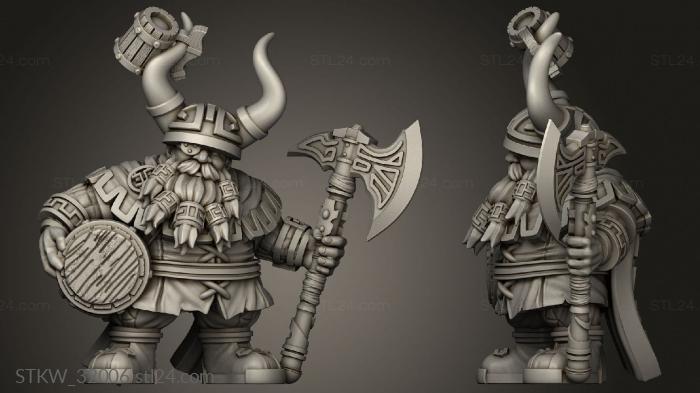 Military figurines (Fantasy Dwarf Brewmaster, STKW_32006) 3D models for cnc