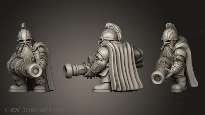 Military figurines (Fantasy Dwarf Cannoneer Unit, STKW_32007) 3D models for cnc