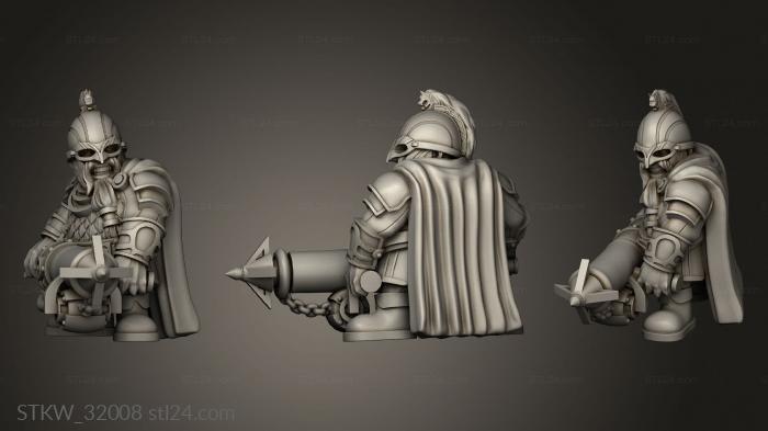 Military figurines (Fantasy Dwarf Cannoneer Unit, STKW_32008) 3D models for cnc