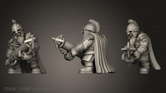 Military figurines (Fantasy Dwarf Cannoneer Unit, STKW_32009) 3D models for cnc