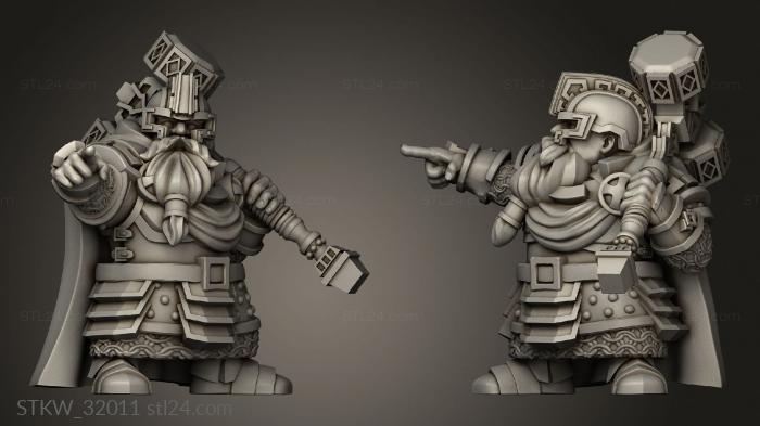 Military figurines (Fantasy Dwarf Command Captain, STKW_32011) 3D models for cnc