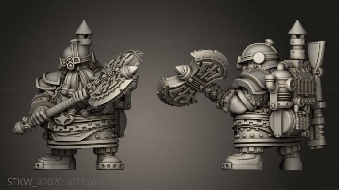 Military figurines (Fantasy Dwarf Engineer, STKW_32020) 3D models for cnc