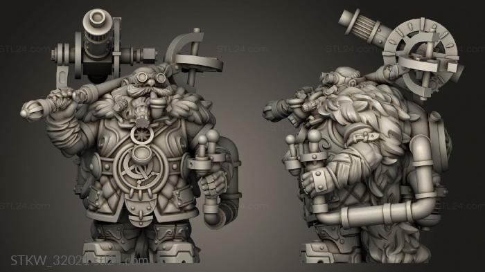 Military figurines (Fantasy Dwarf Gunner Von Drakkar Rune Riders, STKW_32021) 3D models for cnc