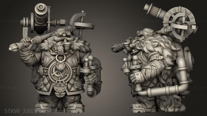 Military figurines (Fantasy Dwarf Gunner Von Drakkar Rune Riders, STKW_32022) 3D models for cnc