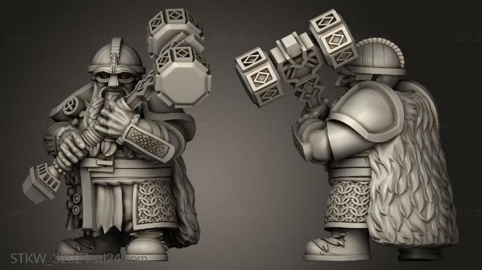 Military figurines (Fantasy Dwarf Hammermen, STKW_32024) 3D models for cnc