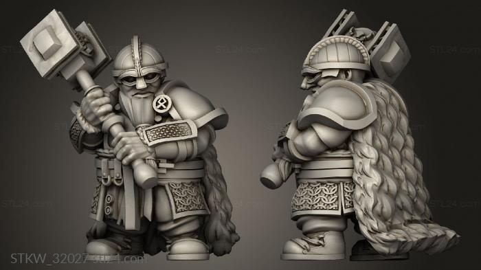 Military figurines (Fantasy Dwarf Hammermen, STKW_32027) 3D models for cnc