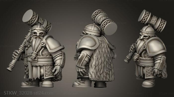 Military figurines (Fantasy Dwarf Hammermen, STKW_32028) 3D models for cnc