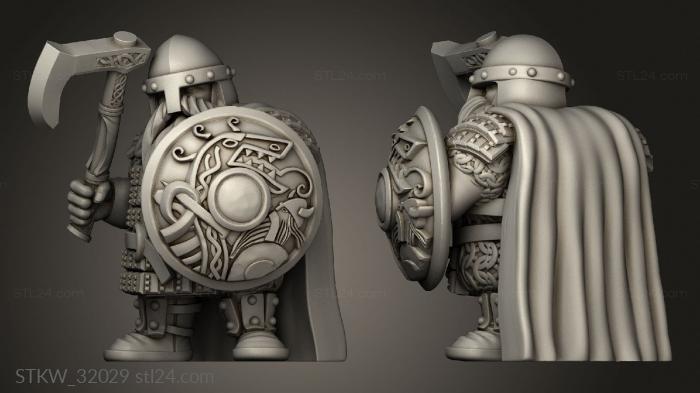 Military figurines (Fantasy Dwarf Heavy Melee, STKW_32029) 3D models for cnc