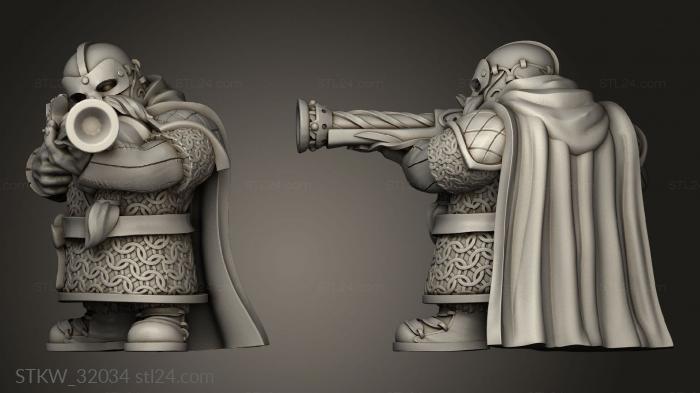 Military figurines (Fantasy Dwarf Musketmen, STKW_32034) 3D models for cnc