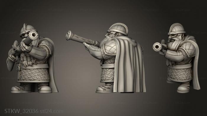 Military figurines (Fantasy Dwarf Musketmen, STKW_32036) 3D models for cnc