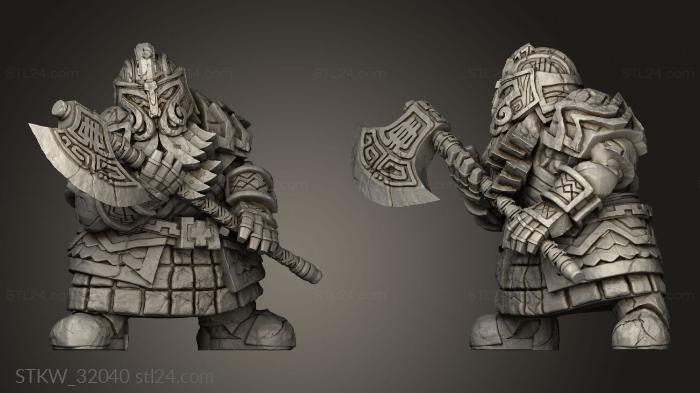 Fantasy Dwarf Rune Guardian Golem