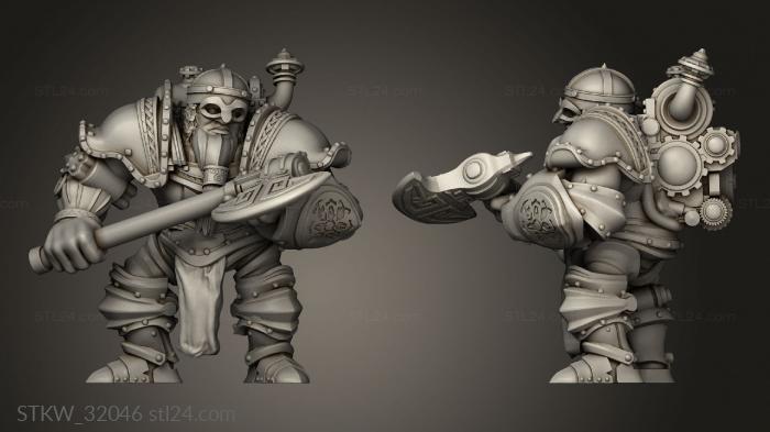 Military figurines (Fantasy Dwarf, STKW_32046) 3D models for cnc