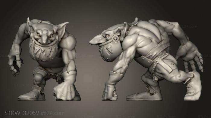 Military figurines (fantasy football black goblin, STKW_32059) 3D models for cnc