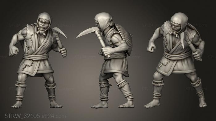 Military figurines (Fantasy Japanese Peasants Peasant, STKW_32105) 3D models for cnc