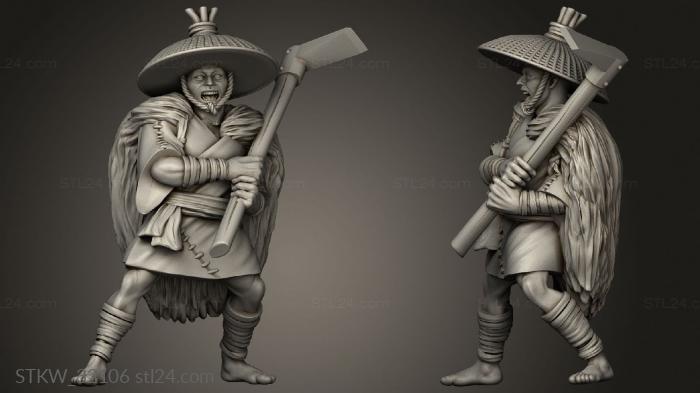 Military figurines (Fantasy Japanese Peasants Peasant, STKW_32106) 3D models for cnc