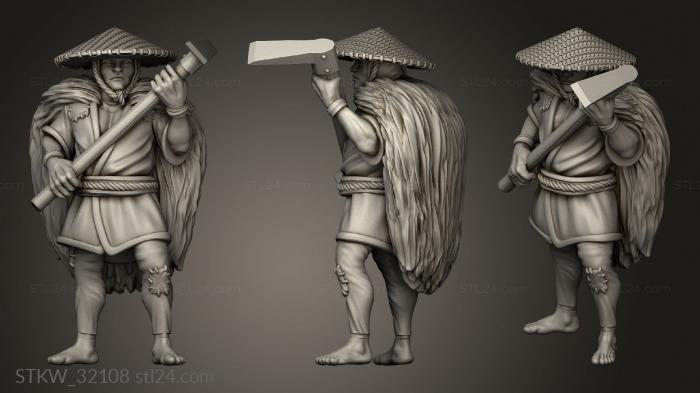 Military figurines (Fantasy Japanese Peasants Peasant, STKW_32108) 3D models for cnc