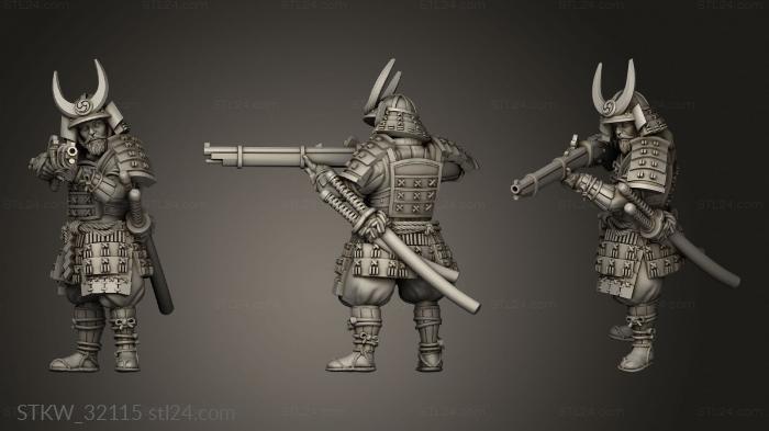 Fantasy Japanese Samurai on Foot Musket Musketmen