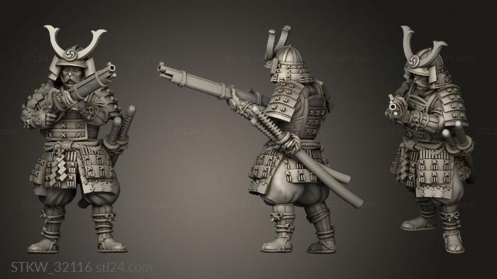 Fantasy Japanese Samurai on Foot Musket Musketmen