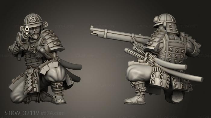 Fantasy Japanese Samurai on Foot Musket Musketmen