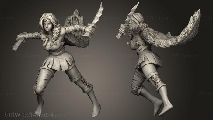 Military figurines (Fantasy Forest Princess, STKW_32147) 3D models for cnc