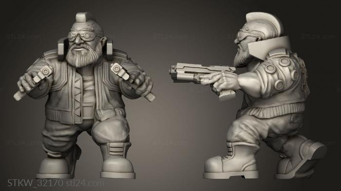 Military figurines (Fantasy Metahumans dwarf street mercenary male, STKW_32170) 3D models for cnc