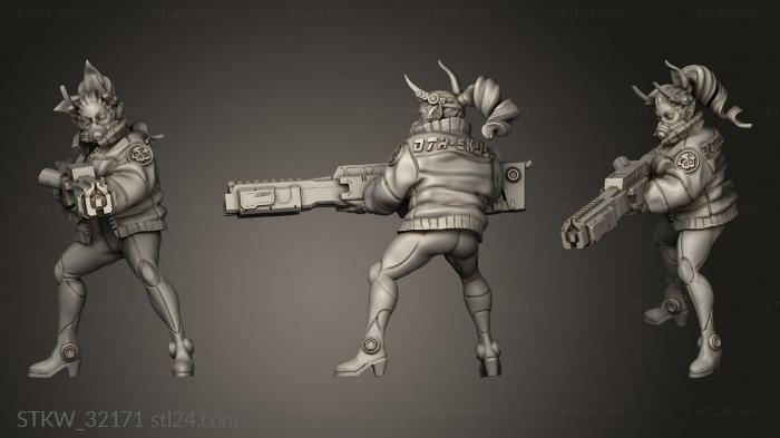 Military figurines (Fantasy Metahumans ELF DEATH SHOOTER LUCCA, STKW_32171) 3D models for cnc