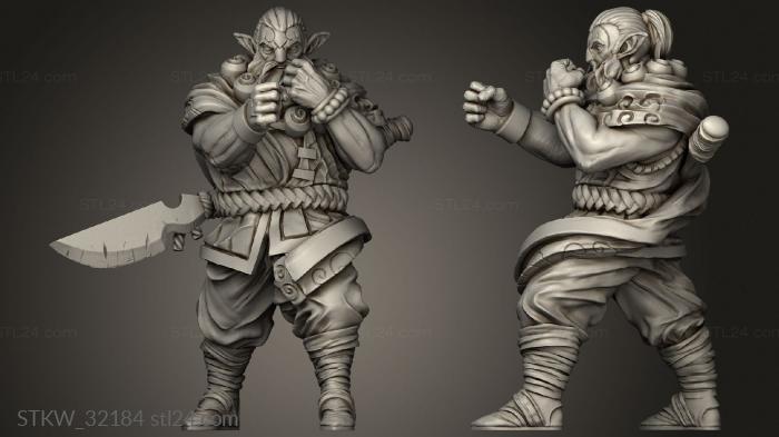 Military figurines (Fantasy Monk, STKW_32184) 3D models for cnc