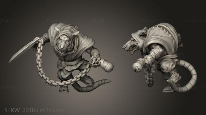 Military figurines (Fantasy Ninja rat, STKW_32185) 3D models for cnc