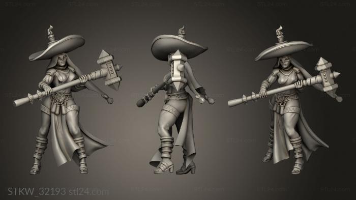 Military figurines (Fantasy Nun hammer, STKW_32193) 3D models for cnc