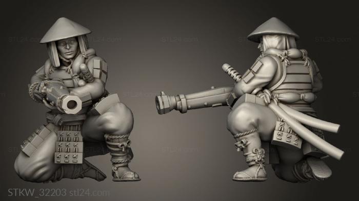 Military figurines (Fantasy Ozutsu Ashigaru, STKW_32203) 3D models for cnc