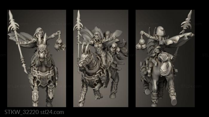 Military figurines (Fantasy Rider Dark Calvary, STKW_32220) 3D models for cnc