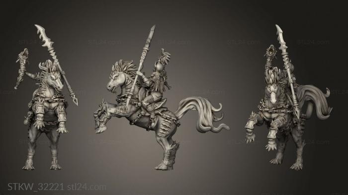 Military figurines (Fantasy Rider Dark Calvary, STKW_32221) 3D models for cnc