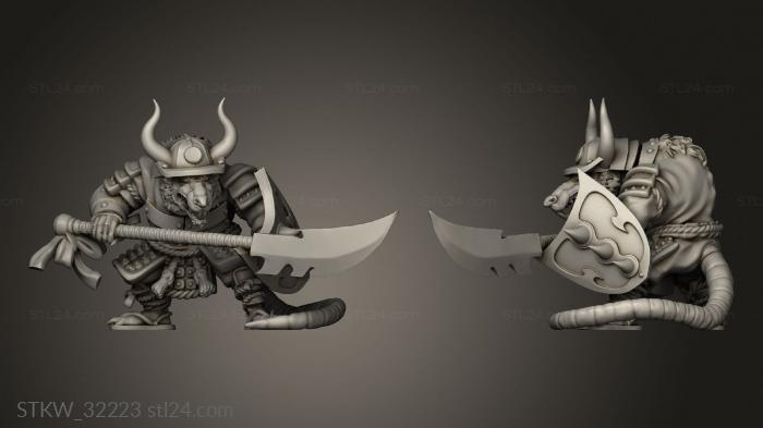 Military figurines (Fantasy Ronin Warrior, STKW_32223) 3D models for cnc