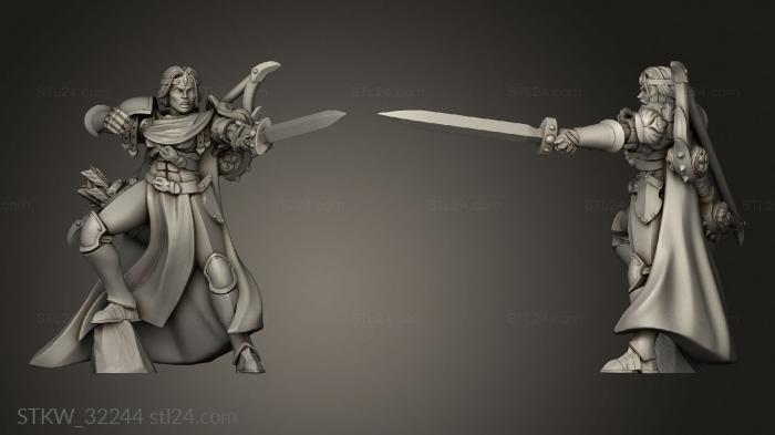 Military figurines (Fantasy Sancast Vestal Aurum Leader Sacast, STKW_32244) 3D models for cnc