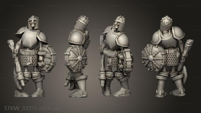 Military figurines (Fantasy skeleton axe shields plate, STKW_32255) 3D models for cnc