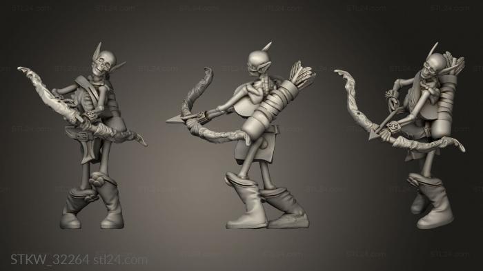 Military figurines (Fantasy skeleton bow, STKW_32264) 3D models for cnc