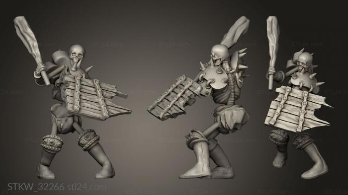 Military figurines (Fantasy skeleton club, STKW_32266) 3D models for cnc