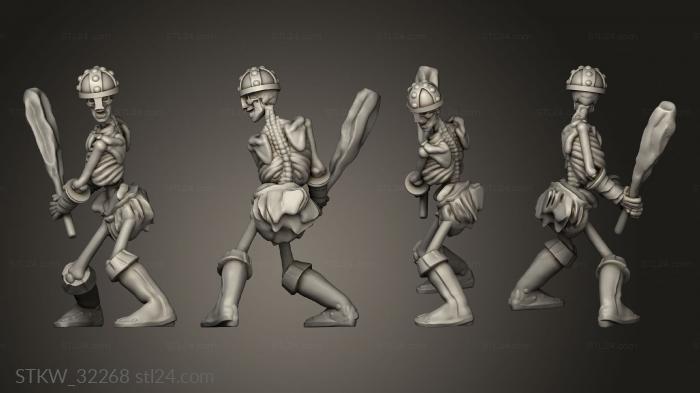 Military figurines (Fantasy skeleton club, STKW_32268) 3D models for cnc