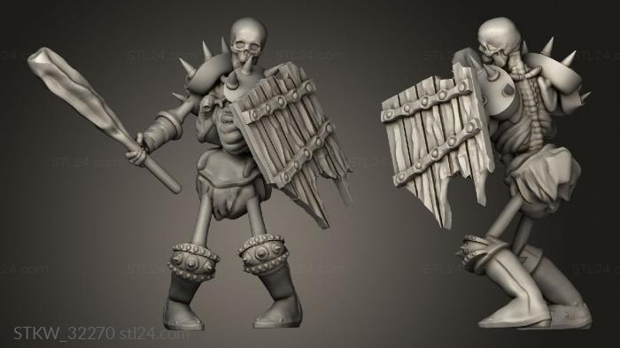 Military figurines (Fantasy skeleton club, STKW_32270) 3D models for cnc