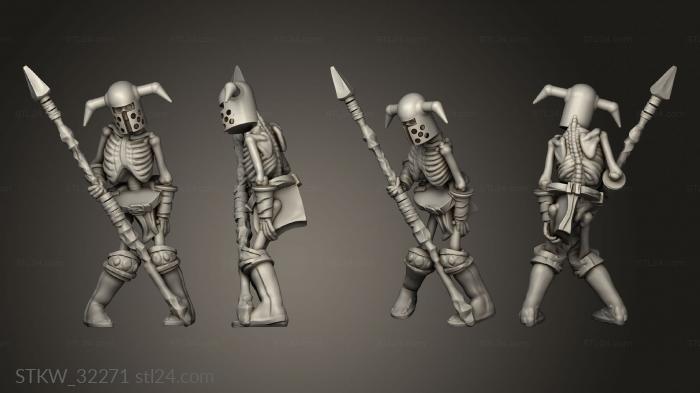 Military figurines (Fantasy skeleton spear, STKW_32271) 3D models for cnc