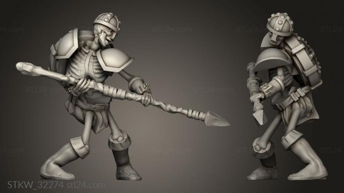 Military figurines (Fantasy skeleton spear, STKW_32274) 3D models for cnc