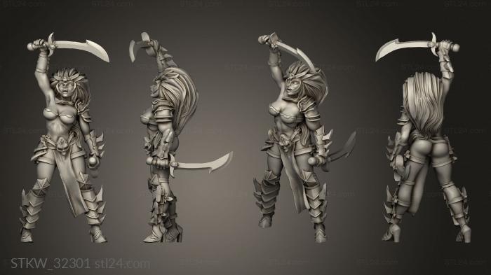 Military figurines (Fantasy Witch Leader, STKW_32301) 3D models for cnc