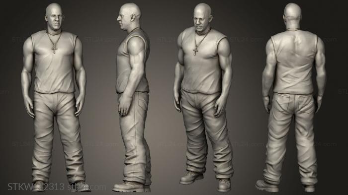 Military figurines (Fast and furious dom Vin Diesel No Gun, STKW_32313) 3D models for cnc