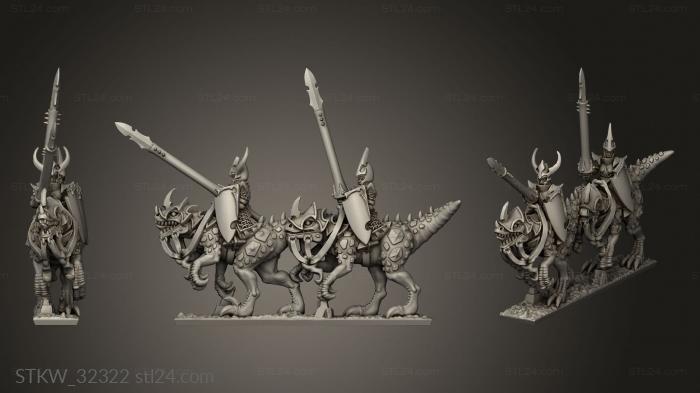 Military figurines (Dire elves Heavy Cavalry elf, STKW_32322) 3D models for cnc