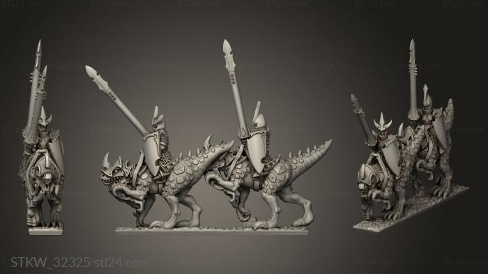 Military figurines (Dire elves Heavy Cavalry elf, STKW_32325) 3D models for cnc