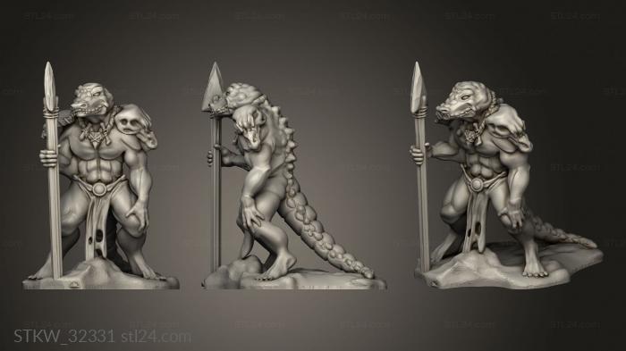 Military figurines (Lizardfolk, STKW_32331) 3D models for cnc