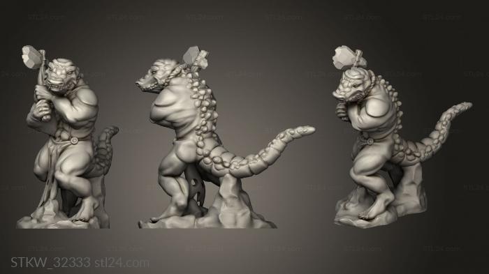 Military figurines (Lizardfolk, STKW_32333) 3D models for cnc