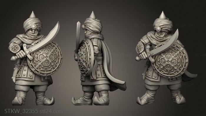 Military figurines (arab warrior, STKW_32355) 3D models for cnc